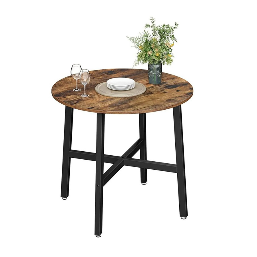 Songmics Esstisch Delon Rund im Industrie-Flair, Farbe Braun-Schwarz, Durchmesser: 80 cm - Bild 2