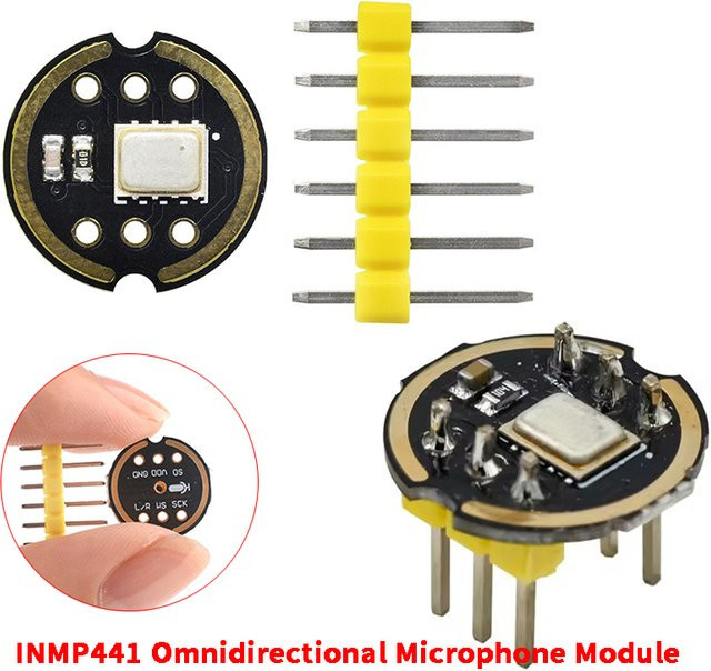 JCD INMP441 MEMS Digitalausgangssensormodul Hochpräzises omnidirektionales Mikrofonsensormodul in Schwarz kompatibel mit ESP32 - Bild 1