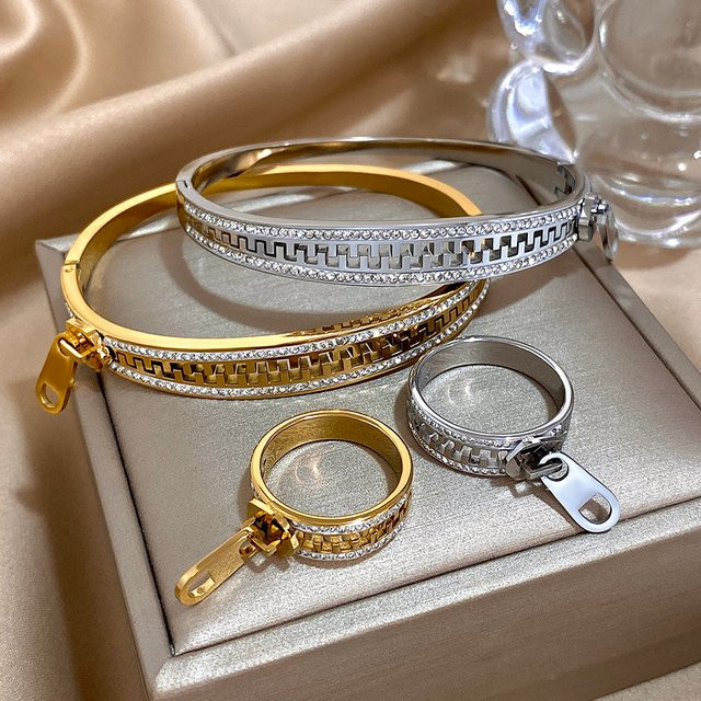 Greatera Armband und Ring, Edelstahl, Zirkonia, Unisex - Bild 1
