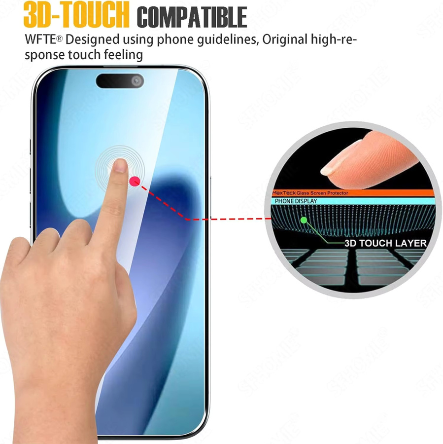 2er-Pack YANRICHES HD Gehärtetes Glas Displayschutzfolie für iPhone 11 bis 17 Pro Max und Plus Modelle, Transparent, Anti-Scratch - Bild 4