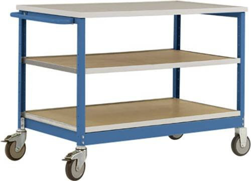 Manuflex MW2002.5007 Werkbank Mobil in Brillantblau (RAL 5007) mit Stahl und Holz, B/T/H: 113,5 x 78,0 x 59,0 cm - Bild 1