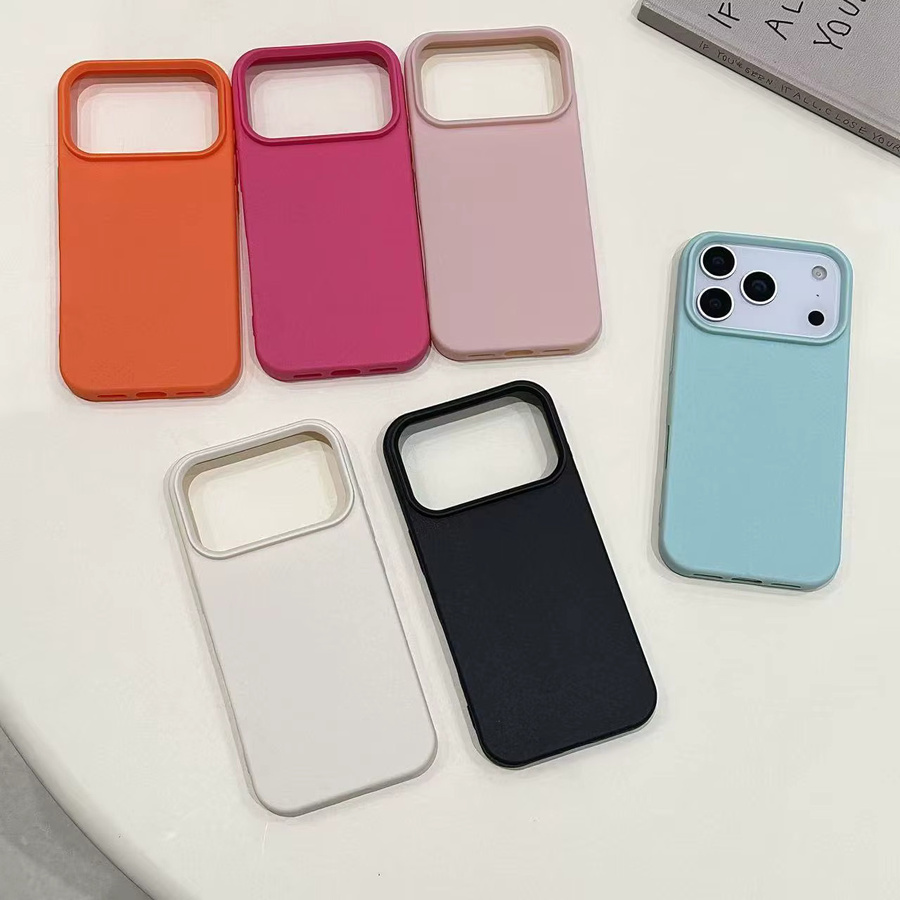 Stoßfeste Silikon-Handyhülle mit Leder-Textur für Apple iPhone in Orange - Bild 2