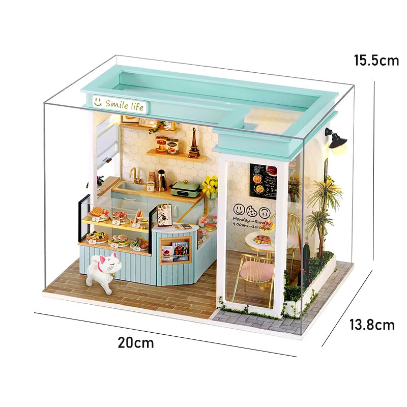 zuuton DIY Miniatur Puppenhaus 3D Puzzle, Gebäude Montage Kit, bunt - Bild 2