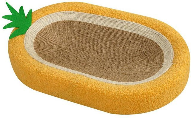 mfySpace Kratzschale für Katzen in Ananasform aus Sisal, Gelb, Oval - Bild 1