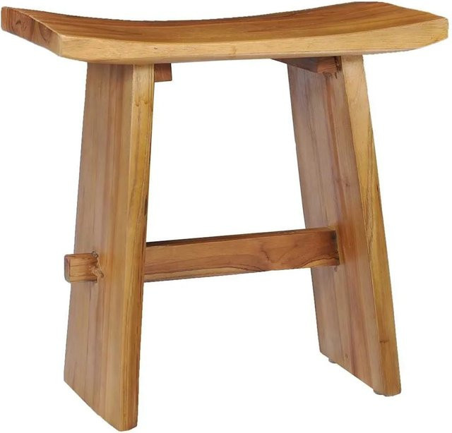 vidaXL Hocker aus Massivholz Teak in Braun, Rustikaler Stil - Bild 1