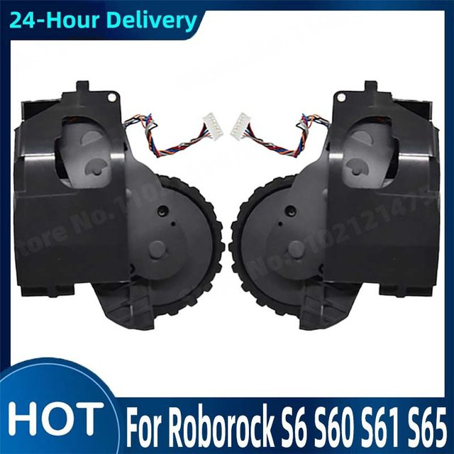 Roborock Ersatzrad-Set links und rechts in Schwarz für S6 S60 S61 S65 T6 Saugroboter Zubehör - Bild 1
