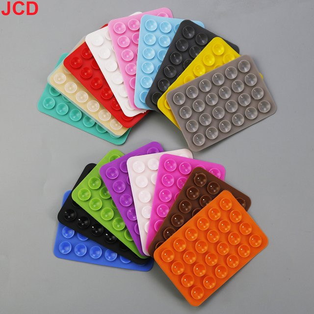JCD 24-teiliges Set verdickte Silikon-Saugnäpfe in Schwarz und Multicolour für Handy, Tablet und Zubehör - Bild 1