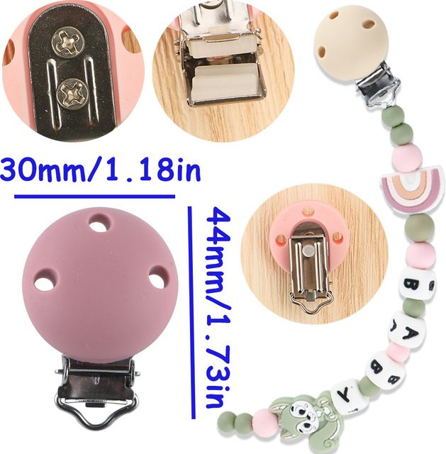 3 Stück Silikon Metall Clips, 30 mm, für DIY Tasche Hut Kette Schlüsselbund Halter Clamp - Bild 1