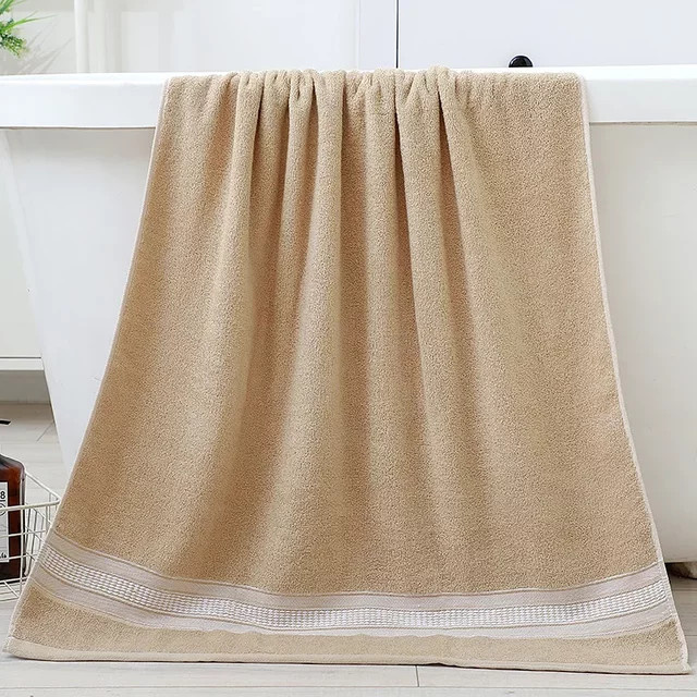 CH CACILLO Baumwoll Badetuch Beige, weiches und saugfähiges Frottee-Handtuch für Erwachsene und den professionellen Einsatz im Hotel oder Schönheitsstudio - Bild 1