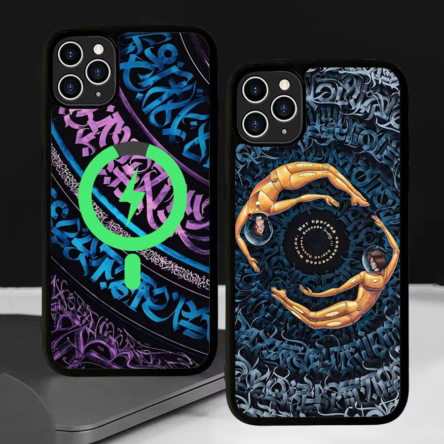 Pokras Totem Design Magnetische Kabellose Handyhülle für iPhone 11 bis 17 Pro Max Plus Multicolor - Bild 3
