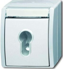 Busch-Jaeger Schlüsselschalter 2733 SLW-54 in Weiß mit IP44 Schutzart - Bild 1