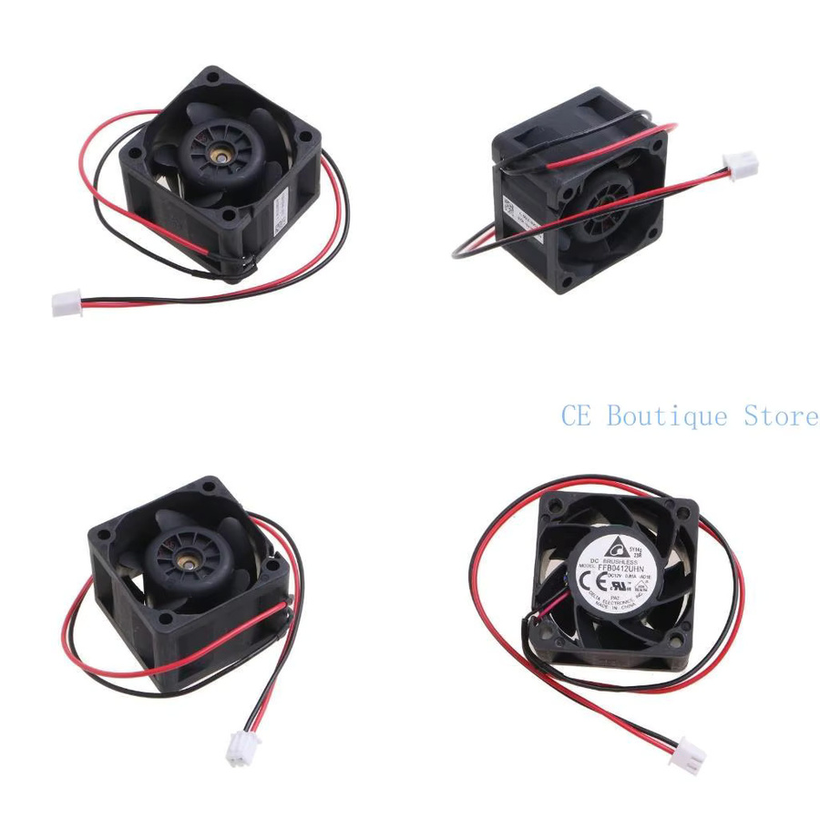 AVC Hochgeschwindigkeits-Server-Lüfter FFB0412UHN, 12 V 1A, 14000 rpm, Doppelkugellager, 2-polig, Schwarz, B/T/H: 4,0 x 4,0 x 2,8 cm - Bild 2