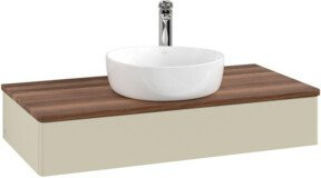 V&B Waschtischunterschrank Antao ohne Frontstruktur in Grau lackiert, B/T/H: 100 x 50 x 19 cm - Bild 1