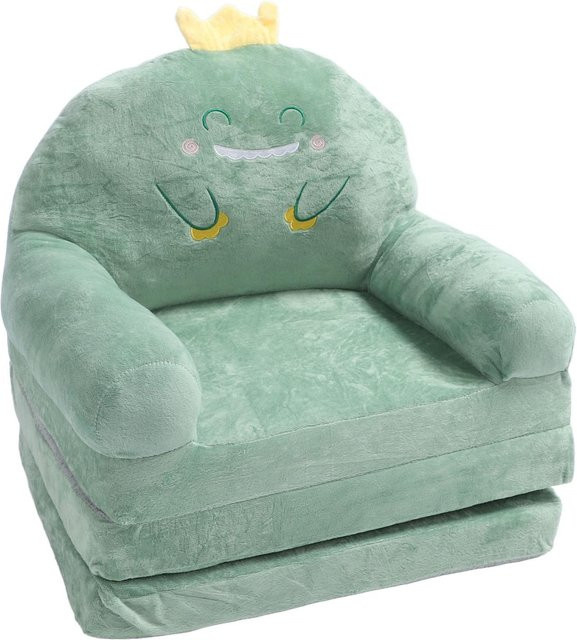 KaiSai Kinder Sofa Cartoon Grüner Dinosaurier Faltbar aus Stoff - Bild 1