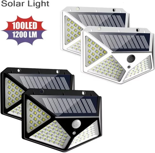 NEWBIRTH Solar-Wandleuchte mit 100 LED und Bewegungsmelder, wasserdichte Außenlampe für die Gartendekoration - Bild 1