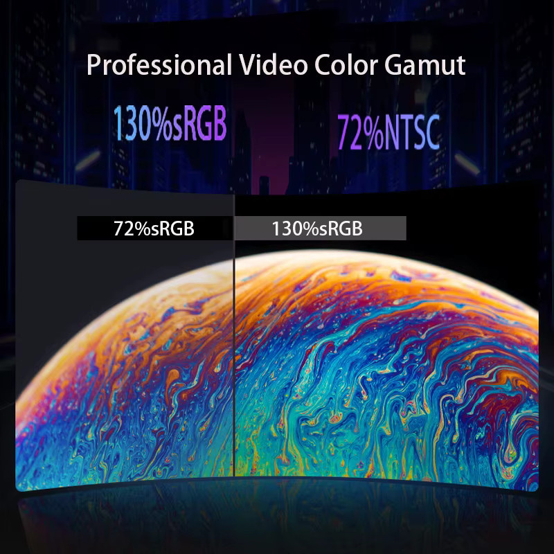 FYHXele 27 Zoll Curved Gaming Monitor Full HD 1080P mit IPS Panel, 75 Hz und 2 ms Reaktionszeit, Schwarz - Bild 2