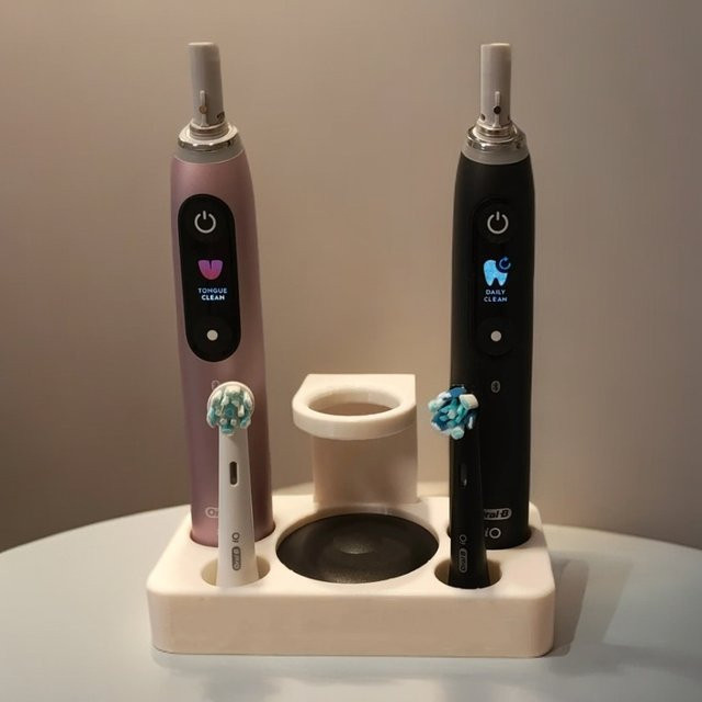 Wandmontierter Zahnbürstenhalter für Oral B iO Circular Charger Series in Weiß aus Kunststoff - Bild 1