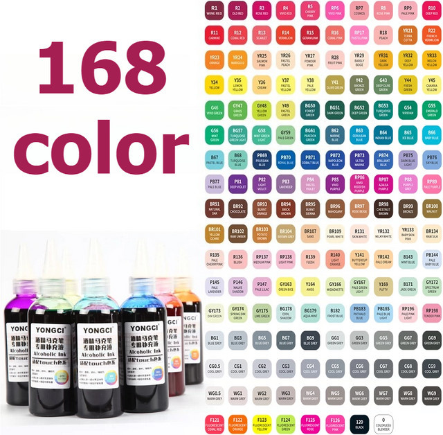Universal Marker Nachfülltinte für Alkohol- und Öl-basierte Kunstmarker, 168 Farben, 100 ml - Bild 1