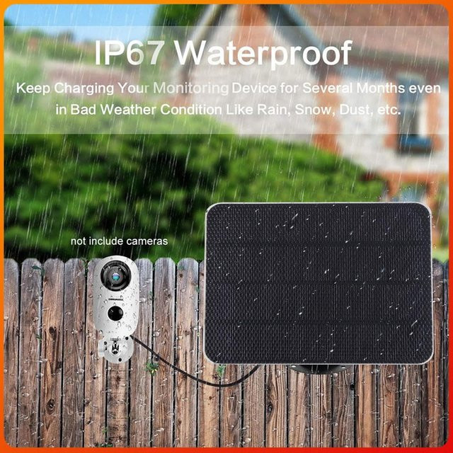 ALLOYSEED Solarpanel Kit 3W 5V mit 360 Grad verstellbarer Halterung und USB Anschluss, Monokristallin, Schwarz - Bild 1