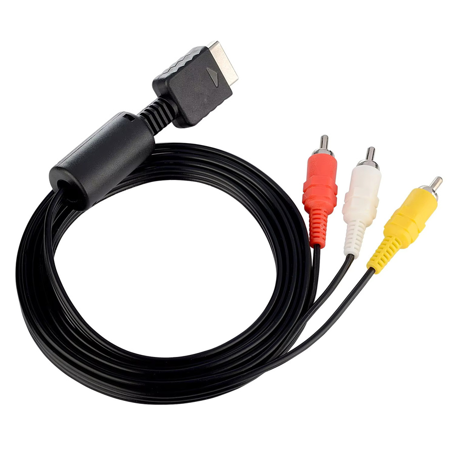 TECTINTER AV-Audiokabel Game Composite mit 3 RCA Steckern aus Kupfer, 1,8 m, Schwarz/Mehrfarbig, für Sony PlayStation PS1, PS2 und PS3 Konsolen - Bild 5