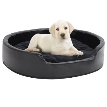 VidaXL Hundekörbchen Sofa in Schwarz mit Kissen und abnehmbarem Bezug, B/T/H: 79 x 70 x 19 cm - Bild 2