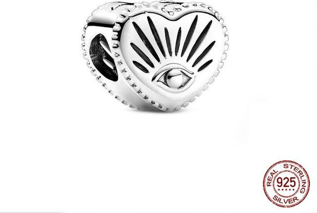Allbestart Charm Armband, S925 Sterling Silber, Herz, Allwissendes Auge, Damen - Bild 1