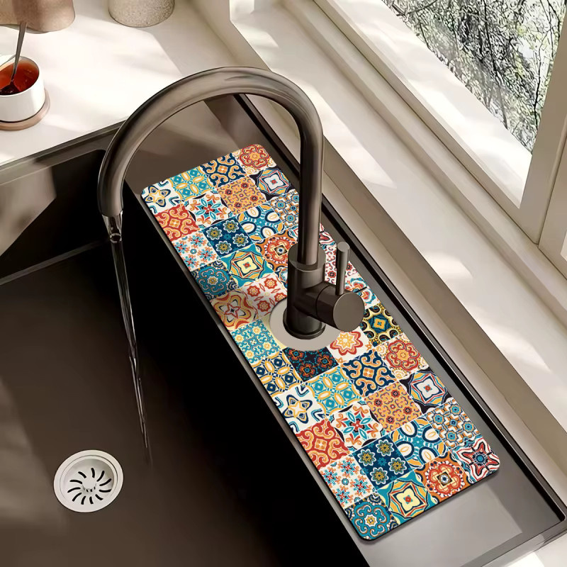 VIKAMA Bohemian Feng Shui Wasserhahnmatte für Küche und Bad in Multicolour - Bild 2