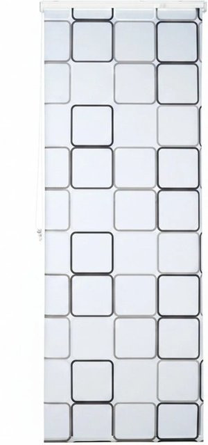 Relaxdays Duschrollo Square aus Kunststoff und Aluminium in Weiß und Grau, wasserabweisend und schnelltrocknend, B: 80 cm, L: 240 cm - Bild 1