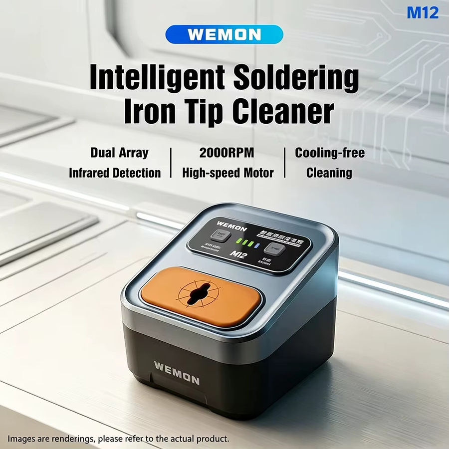 WEMON M12 Intelligenter Lötkolben-Spitzenreiniger mit Doppel-Infrarotsensor und 3 Geschwindigkeiten - Bild 2