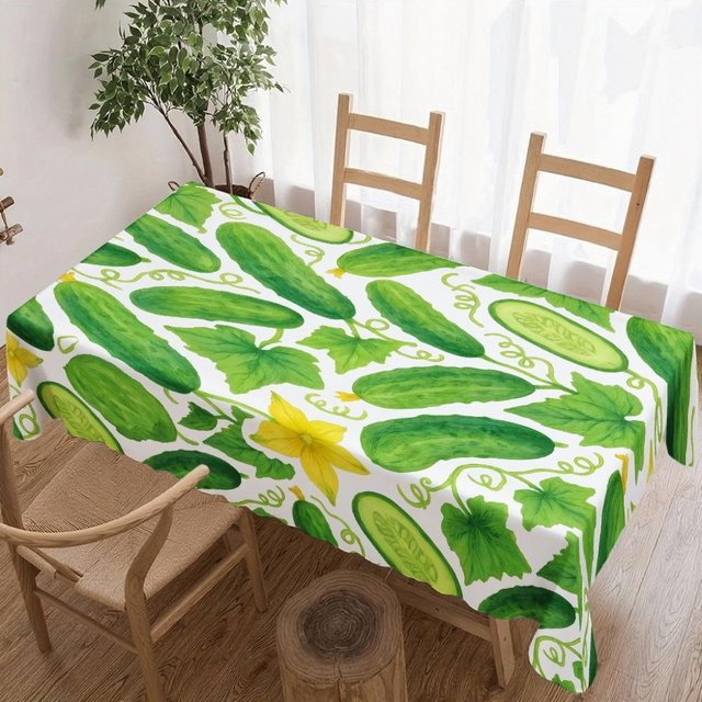 Waschbare Rechteckige Tischdecke mit Gurkenmuster von JINGYUE Pet in Beige, B/B: 90 x 140 cm - Bild 1