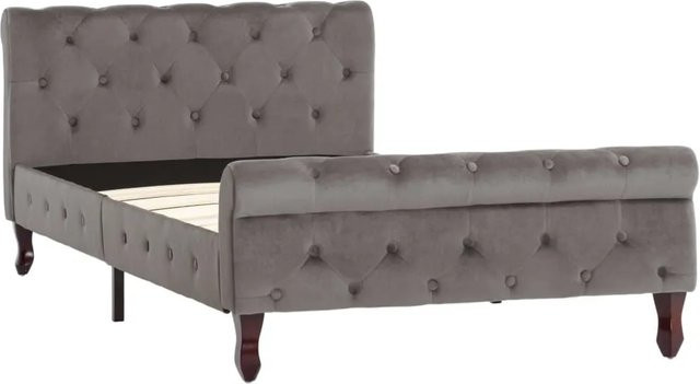 vidaXL Bettgestell aus Samt in Grau, B/T: 100 x 200 cm - Bild 1