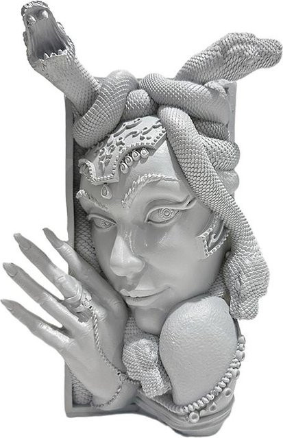 Wucifang Jewelry Medusa Kopf Buchstützen aus Harz in Grau, Dekorative Buchstopper für Zuhause und Büro - Bild 1