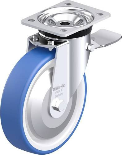 Blickle LK-POTHS 200XK-ST-FA Stahlblech-Lenkrolle in Blau mit 200 mm Rad-Durchmesser und 550 kg Tragfähigkeit - Bild 1
