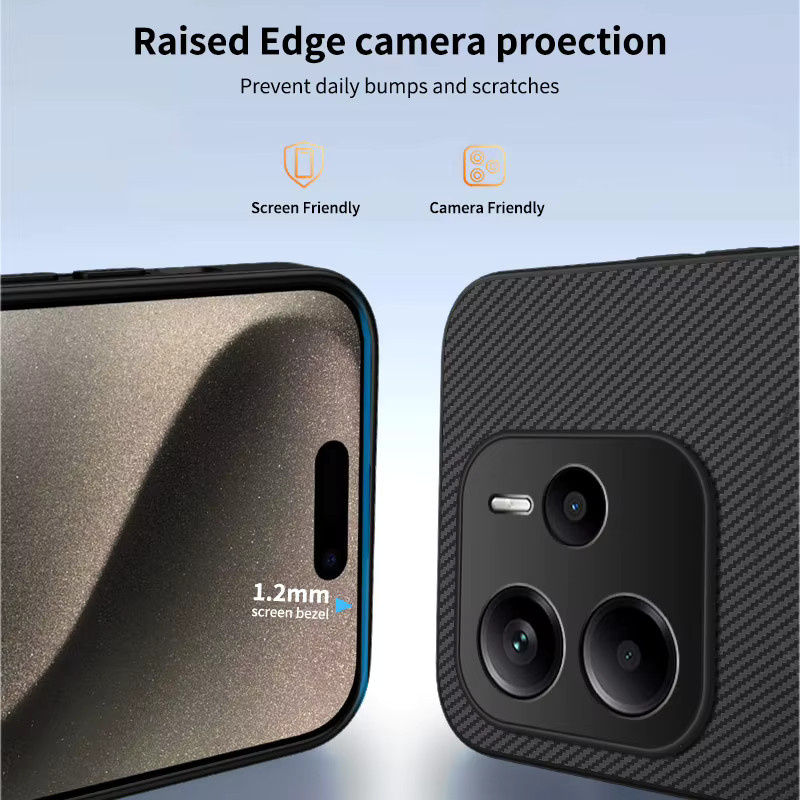 Magnetische Business Schutzhülle aus Carbon Faser Textur und PU-Leder für Xiaomi Redmi Note 13, Note 14 Pro +, Note 13C und Redmi A3 in Schwarz - Bild 3