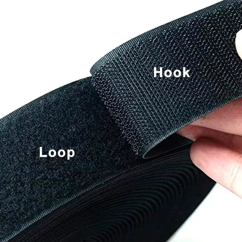 Schwarz-weißes Klettband zum Nähen, nicht klebendes Klettverschlussband für Kleidung und Couture, Breite: 20 mm bis 50 mm - Bild 2
