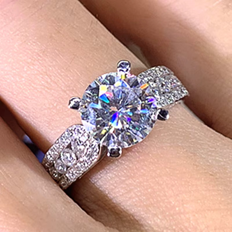 Huitan Eheringe, Silber, Kristall, Zirkonia, Damen - Bild 2