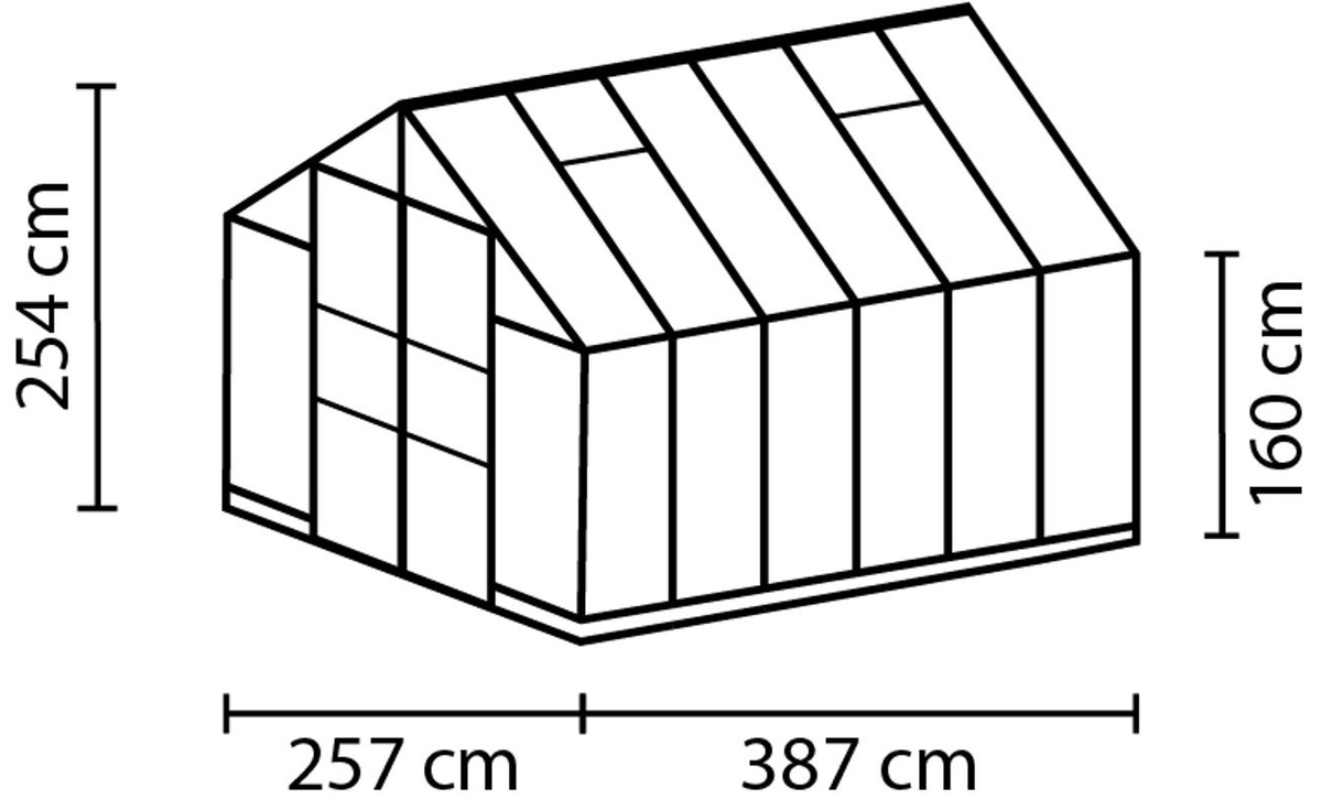 Vitavia Gewächshaus Olymp 9900 aus Aluminium in Silber mit ESG-Glas und Fundamentrahmen, 9,9 m² - Bild 3