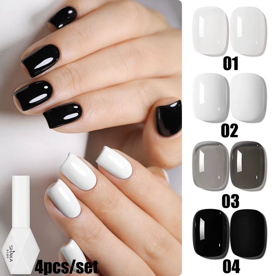 SHAKA Spring Pure Black Pure White Gel-Nagellack, Glänzend - Bild 1