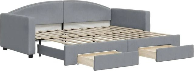 vidaXL Tagesbett ausziehbar mit Schubladen in Hellgrau, B/T/H: 200 x 90 x 75 cm - Bild 1
