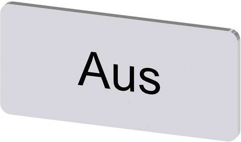 Siemens Bezeichnungsschild 3SU1900-0AC81-0AC0 in Silber und Weiß, 10 Stück - Bild 1