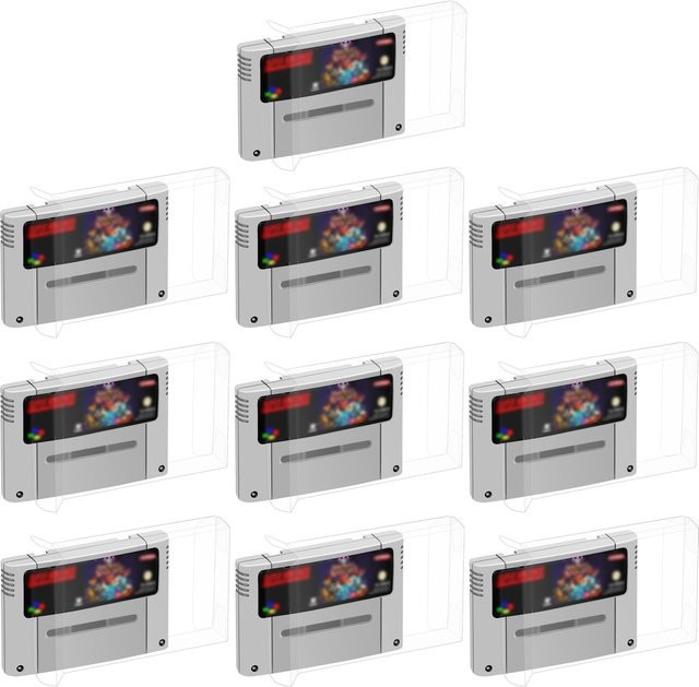 Maßgefertigte transparente Schutzhülle für Nintendo Super Nintendo SNES Spielmodule Region PAL - Bild 1