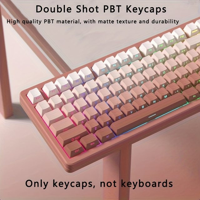 Mechanische Tastatur-Tastenkappen im Cherry-Profil aus PBT-Material mit White Powder Gradient Effekt in Weiß und Grün, 133+ Tasten mit rutschfester Oberfläche - Bild 1