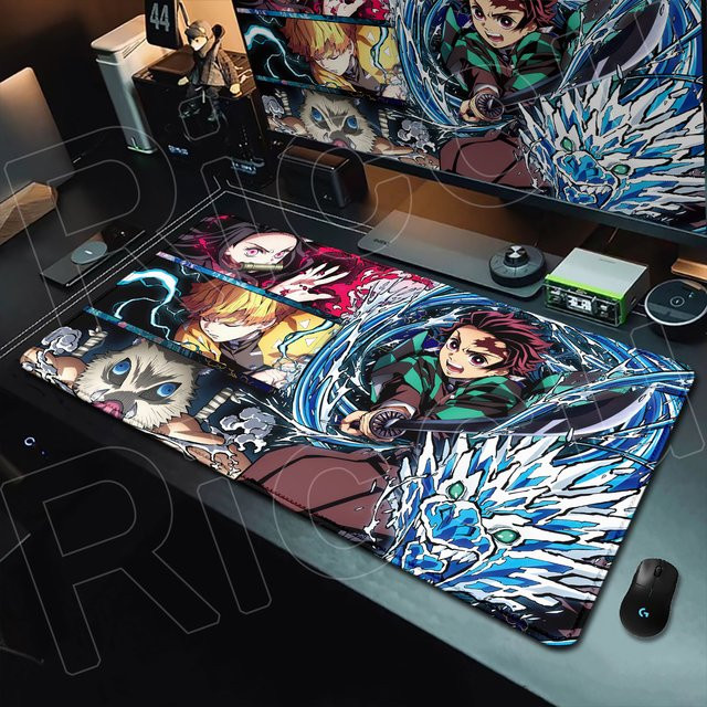 Potdemiel Anime Mauspad Demon Slayer XXL Schreibtischunterlage mit rutschfester Gummibasis in Multicolour - Bild 1