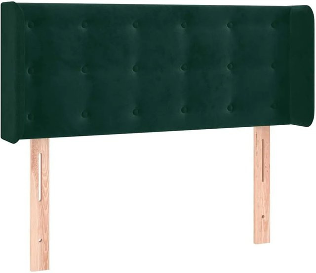 vidaXL Kopfteil mit Ohren in Dunkelgrün aus Samt, B/H: 93 x 78/88 cm, Tiefe: 16 cm - Bild 1