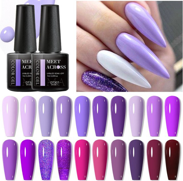 MEET ACROSS Nagellack Semi Permanent, Lila, Glänzend, 7 ml - Bild 1