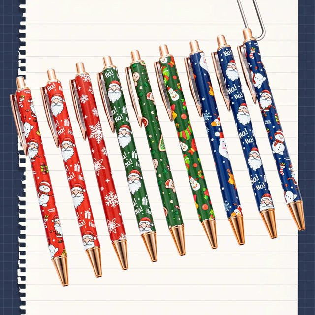 TWBEB Kugelschreiber mit weihnachtlichen Cartoon-Designs in Mehrfarbig und Rot aus Kunststoff - Bild 1