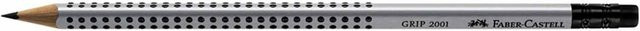 Faber Castell Grip 2001 Bleistift mit Gummitip B in Silber und Grau - Bild 1