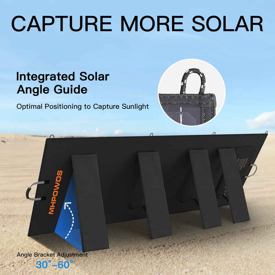 MHPOWOS 400 W faltbares Solarpanel in Schwarz, leichtes tragbares Solar-Ladegerät für Camping und Wohnmobil - Bild 3