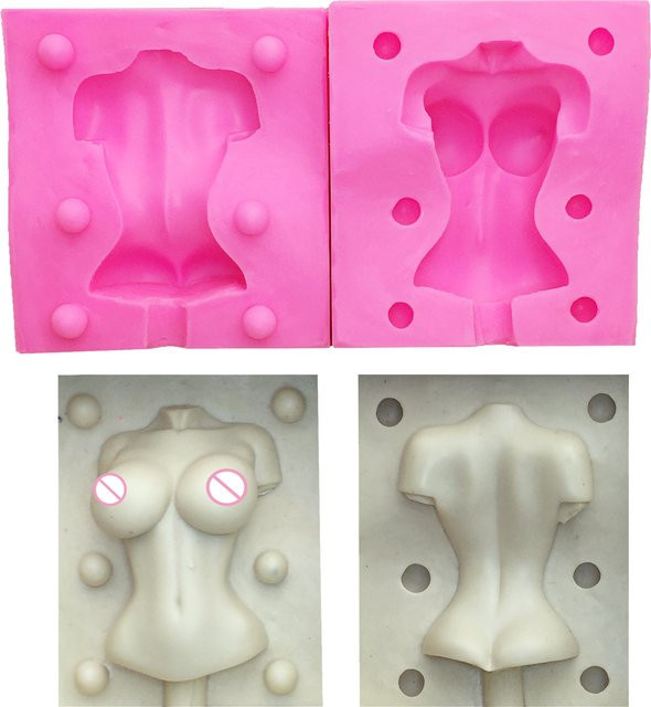 Silikonform ALIJIAYING Weiblicher Körper Mond Gesicht Pink für Fondant Schokolade und Kuchen Dekorationen - Bild 1