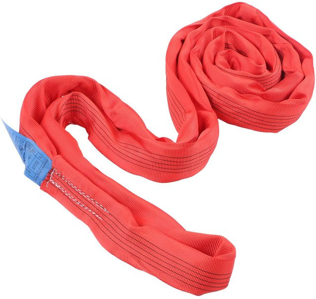 Aimo Hebeschlaufe aus Polyester mit Doppelauge und Schnalle, 5t Tragkraft, 2m Länge, Rot - Bild 1